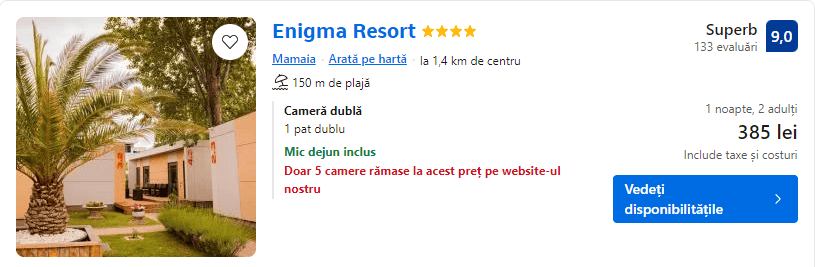 enigma resort | hotel cu mic dejun mamaia | mamaia constanta |