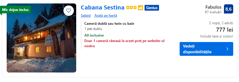 cabana sestina | cazare in romania cu all inclusive | all inclusive la pret mic | vacanta la munte cu all inclusive |