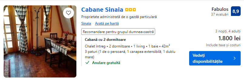 cabane sinaia | case de vacanta sinaia | cabane revelion 2025 sinaia |