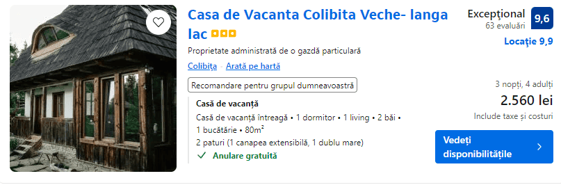 casa de vacanta colibita | aczare la colibita | case de vacanta colibita | case pe malul lacului colibita |