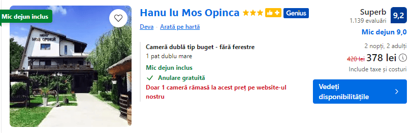 hanu lu mos opinca deva | oferte de sf andrei la deva | casa de vacanta deva |