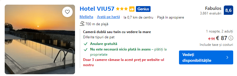 Hotel VIU 57 |  cazare cu mic dejun in Malta | malta pentru toate buzunarele |