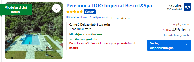 pensiunea jojo | cazare baile herculane | cazare cu demipensiune herculane |