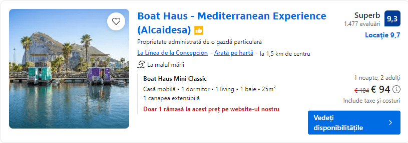 boat haus | cazare in la linea | hotel pe barca gibraltar |