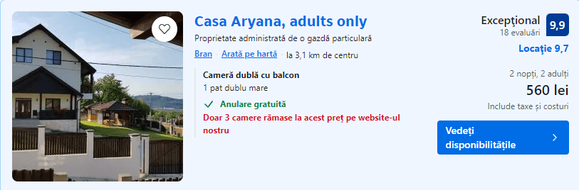 casa aryana | cazare bran |