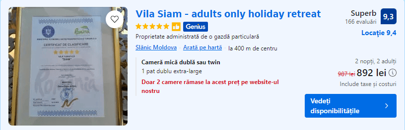 vila siam | hotel adults only slanic moldova | cazari balneo pentru adulti |