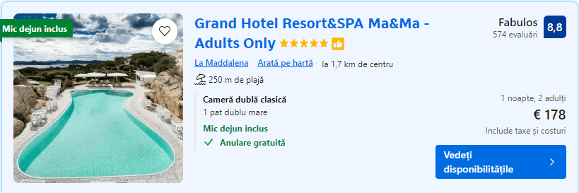 grand hotel resort and spa ma and ma | hotel in la maddalena | hotel cu mic dejun sardinia | cazare de lux sardinia |