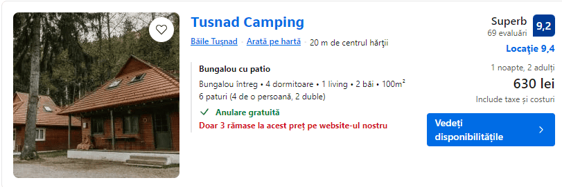 Tusnad Bungalow | tusnad camping | casute in Tusnad | Baile Tusnad |