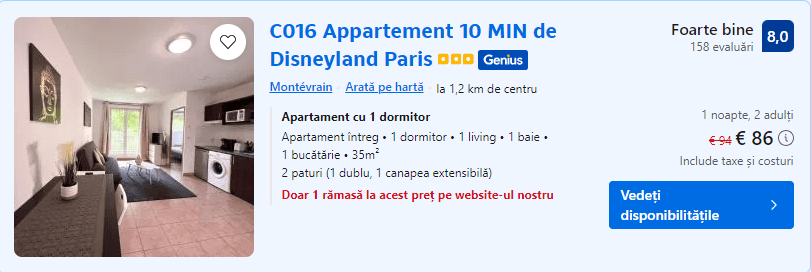 apartament la 10 minute de disneyland | apartament la disneyland paris | cazare in disneyland |