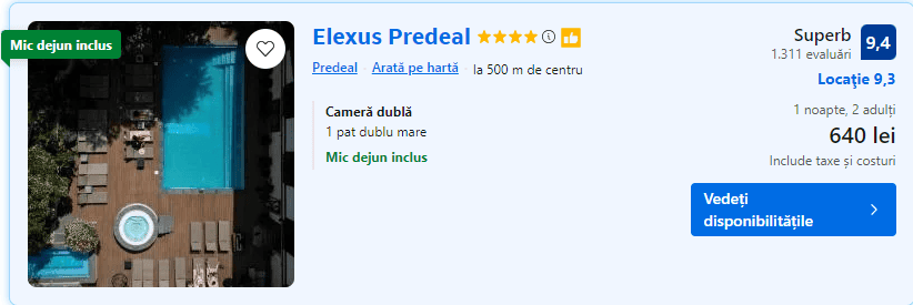 elexus predeal | cazare pe valea prahovei cu piscina incalzita | piscina incalzita la predeal |