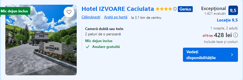 hotel izvoare | hotel in caciulata cu apa termala |